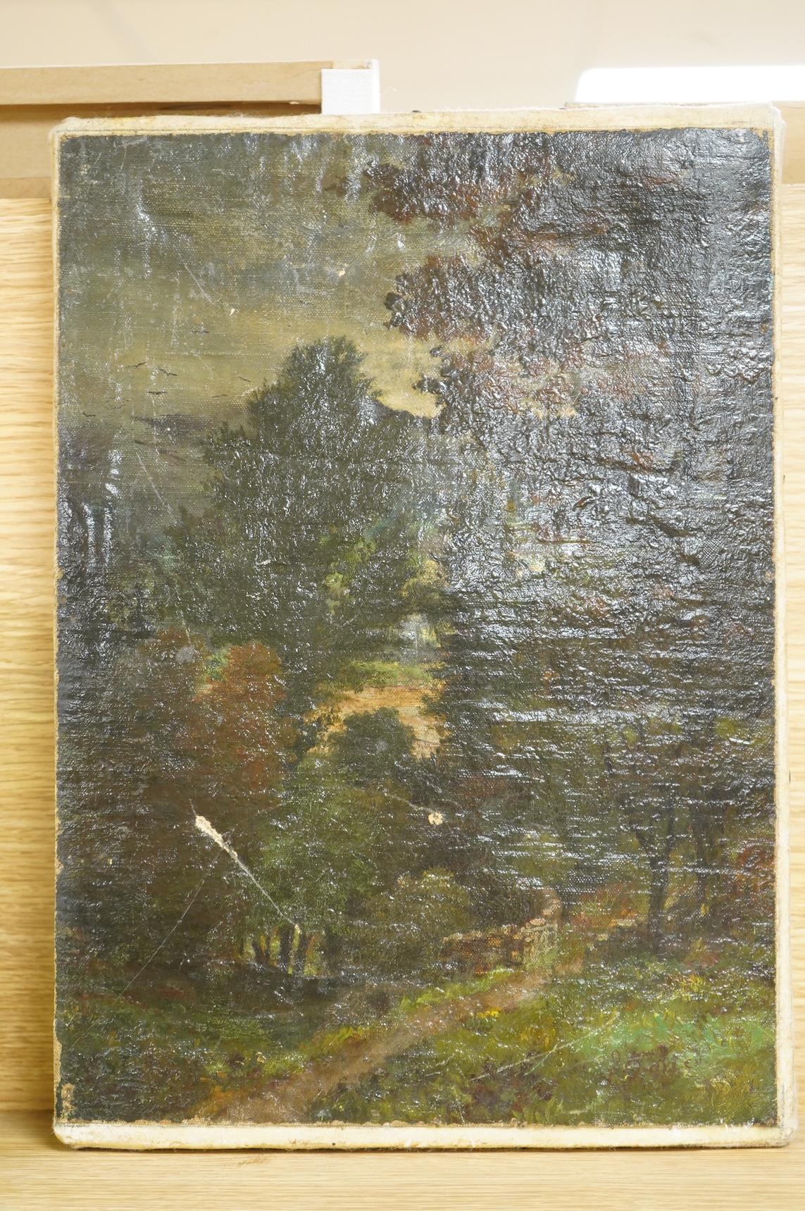 19th century, Pastoral scene, indistinctly signed lower right, unframed, 36 x 25cm